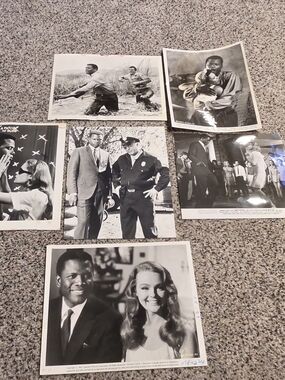 Sidney Poitier Vintage Black & White Movie Lobby Photos - Set of 6